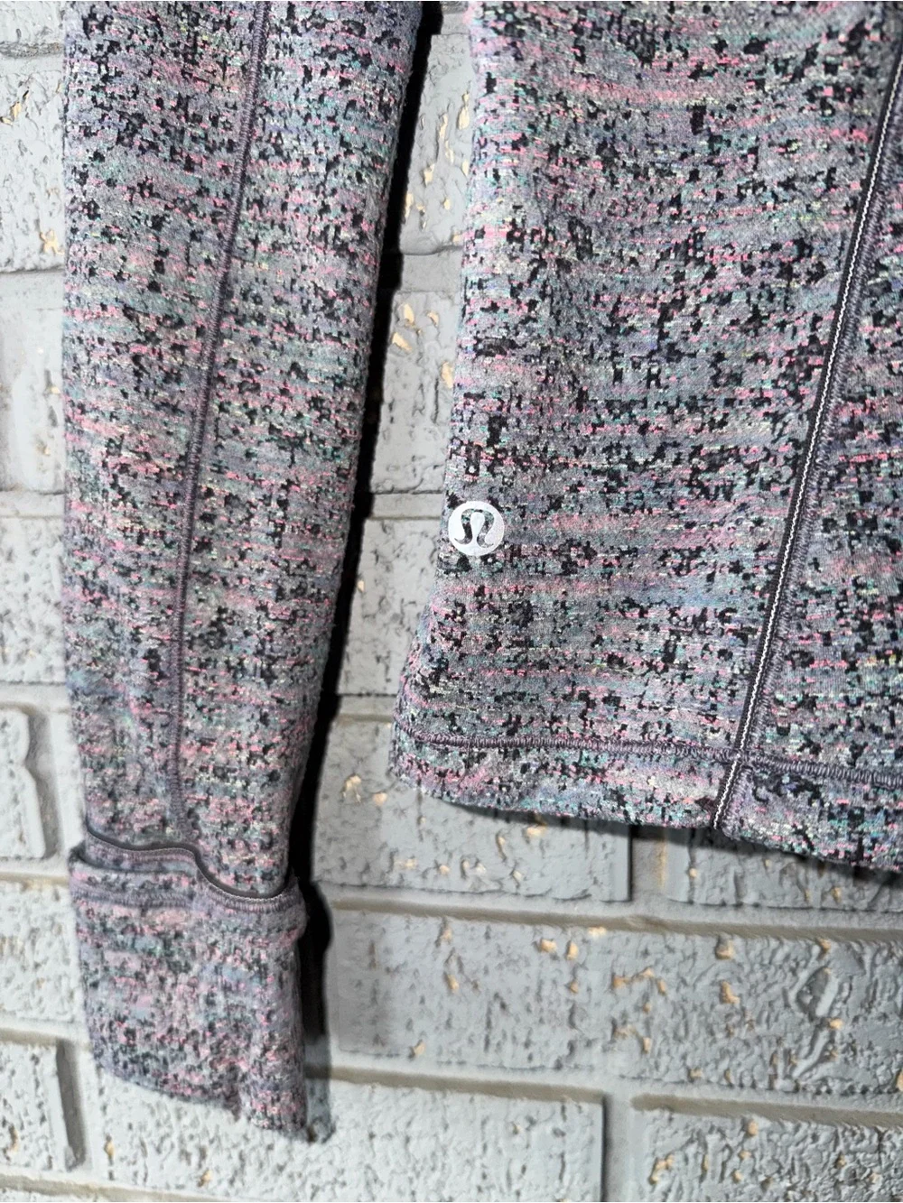 Lululemon Run Briskly 1/2 Zip Pullover Neon Tweed Size 2
